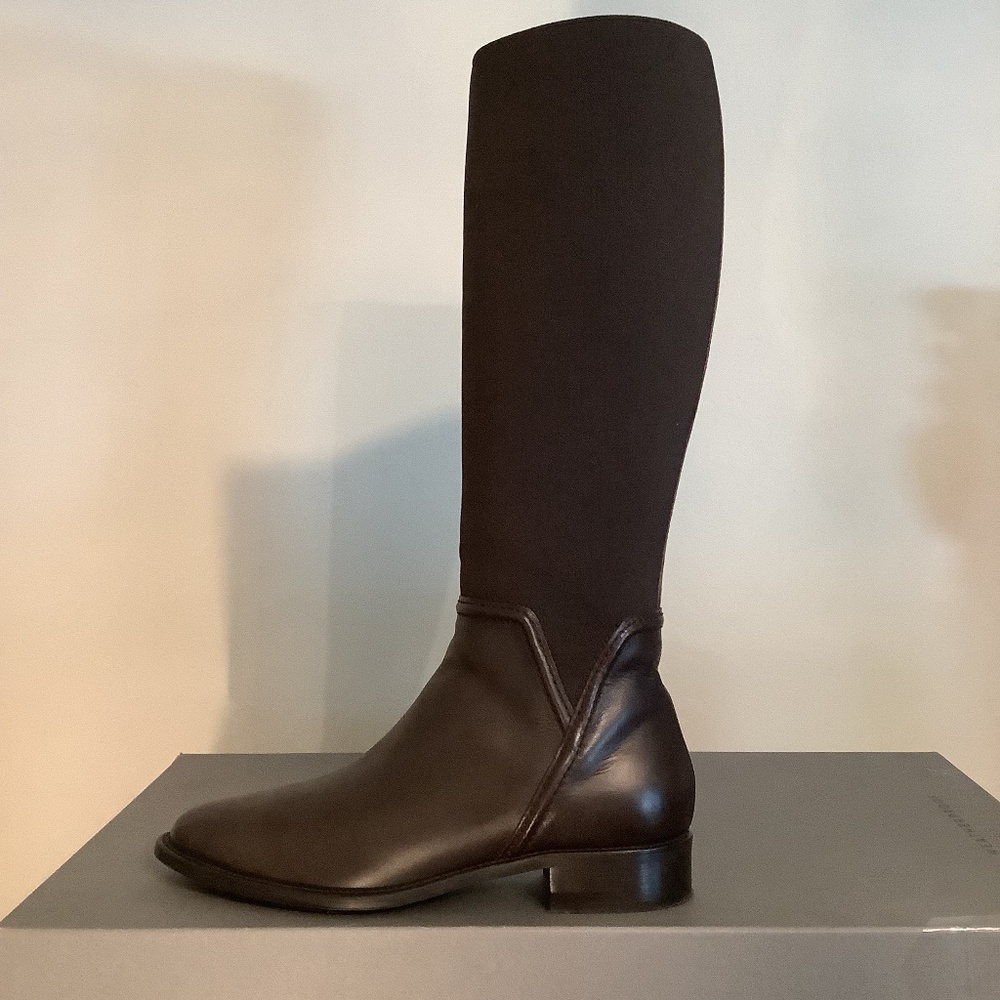Aquatalia Nanina Weatherproof Calf/ Elastic Brown Boots 9.5